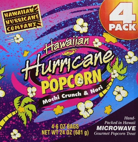 Hawaiian Hurricane Microwave Popcorn 4 Pack - Original Hawaiian Hurricane 6 Ounce (Pack of 4)