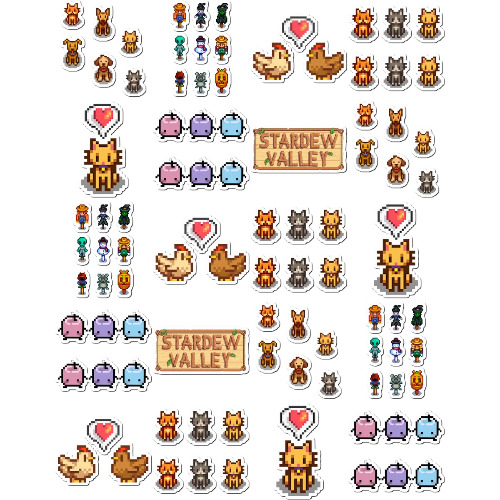 20 Pcs Stickers Pack Stardew Aesthetic Valley Colorful Vinyl Waterproof Laptop Water Bottle Bumper Car Bike Luggage Guitar Skateboard