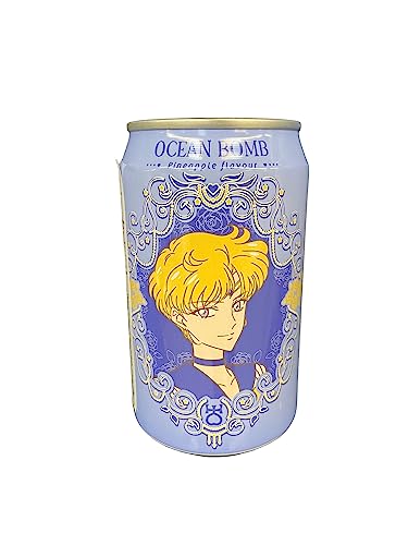 Ocean Bomb Sailor Uranus Pineapple Flavor Soda Sparkling Water. Carbonated Beverage. Refreshing Drink. Manga. Anime. Collectible – 11.1 Oz (pack of 1)