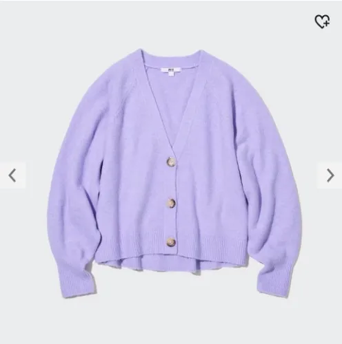 Light Souffle Yarn Long Sleeve Short Cardigan