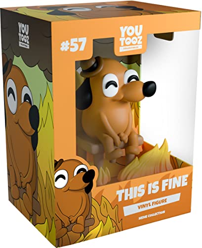 Youtooz This is Fine Dog, 3.7" Vinyl Figure of This is Fine Meme Dog Based on Funny Internet Meme This is Fine - Youtooz Meme Collection