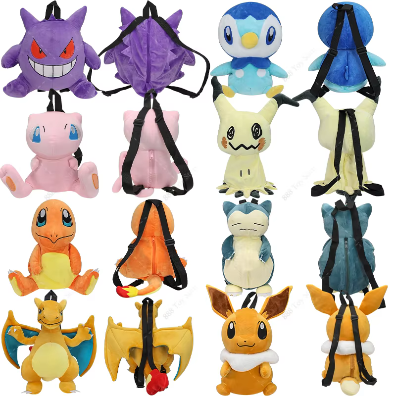 Pokémon Anime Mochila De Pelúcia, Gengar, Charizard, Pikachu, Eevee, Mimikyu, Mochila De Pelúcia Macia, Bolsa De Ombro, Brinquedo Para Crianças, Nova Chegada - AliExpress 26