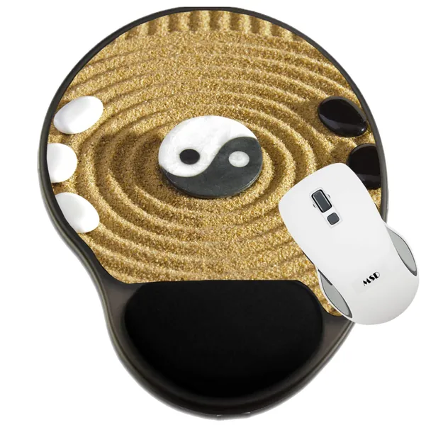 MSD Mousepad Wrist Rest Protected Mouse Pads, Mat with Wrist Support, Image ID: 23333495 Japanese Zen Garden with yin and