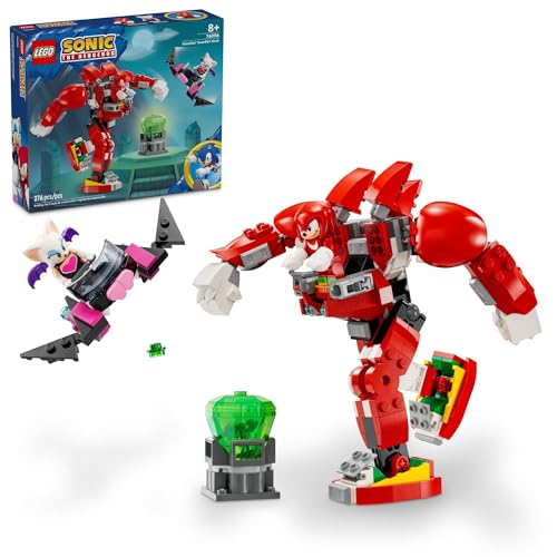 LEGO Sonic The Hedgehog Knuckles’ Guardian Mech Building Toy Set, Sonic Toy for Kids, Video Game Inspired Knuckles Action Figure with Master Emerald, Gaming Gift for 8 Year Old Boys and Girls, 76996