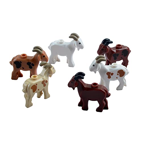 BAENRCY 6pcs Animal Building Blocks Animal Building Bricks Kit DIY Building Set Compatible All Major Brands (Goat) - Goat