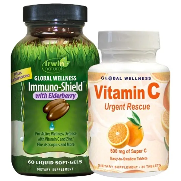 Immuno-Shield with Elderberry + Vitamin C Bonus Pack Irwin Naturals 60ct + 30ct Pack