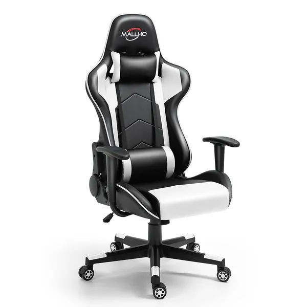 Polar Aurora Gaming Chair Racing Computer Chairs High Back Video Game Chair Adjustable Executive Ergonomic Swivel Gamer Chair - White