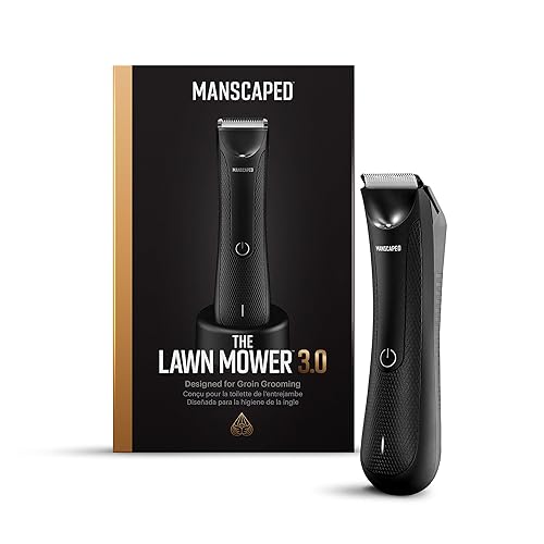 MANSCAPED® Electric Groin Hair Trimmer, The Lawn Mower® 3.0, Replaceable Ceramic Blade Heads, Waterproof Wet/Dry Clippers, Standing Recharge Dock, Ultimate Male Body Hair Razor - The Lawn Mower 3.0