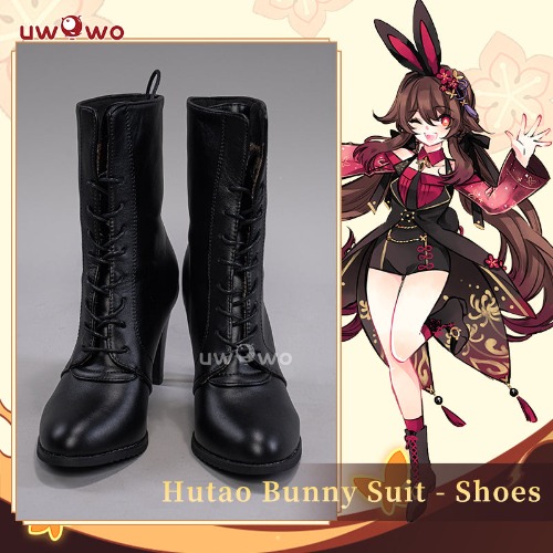 Exclusive Uwowo Genshin Impact Fanart Hutao Bunny Suit Cute Cosplay Shoes Boots - 36