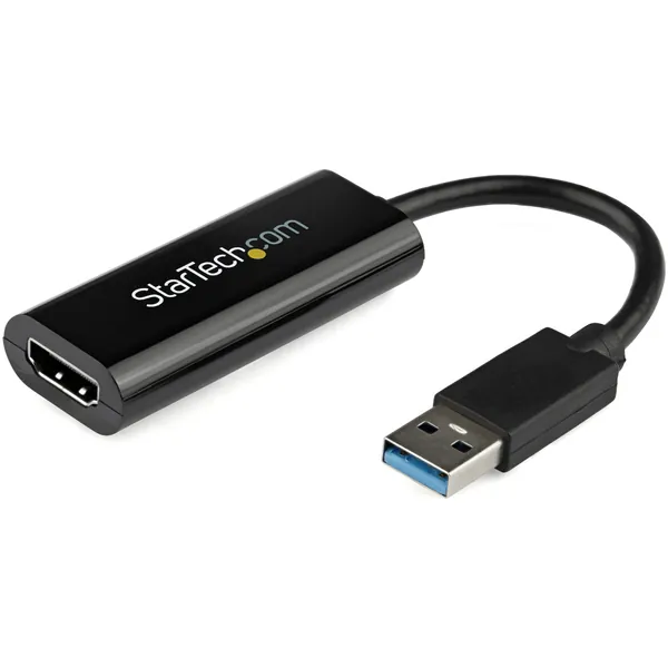 StarTech.com USB 3.0 to HDMI Adapter - 1080p (1920x1200) - Slim/Compact USB Type-A to HDMI Display Adapter Converter for Monitor - External Video & Graphics Card - Black - Windows Only (USB32HDES) - Slim Adapter