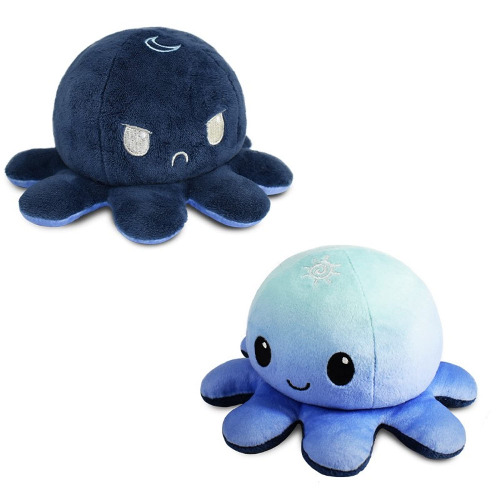 TeeTurtle | The Original Reversible Octopus Plushie | Patented Design | Day and Night | Show Your Mood Without Saying a Word!