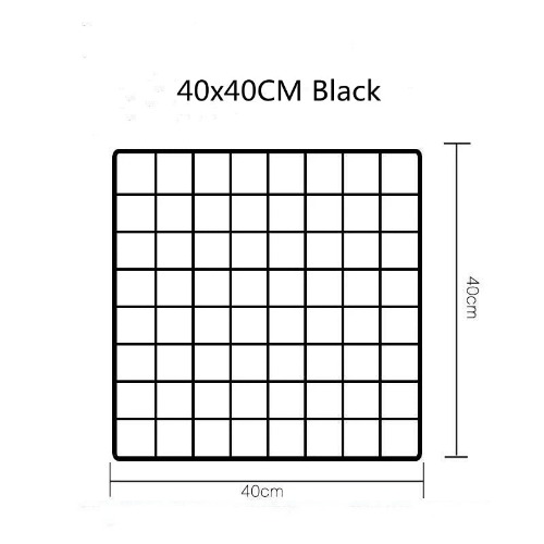 Wall Decoration Metal Grid For Bedroom Postcards Photos & Storage or Organization - 40x40cm Black