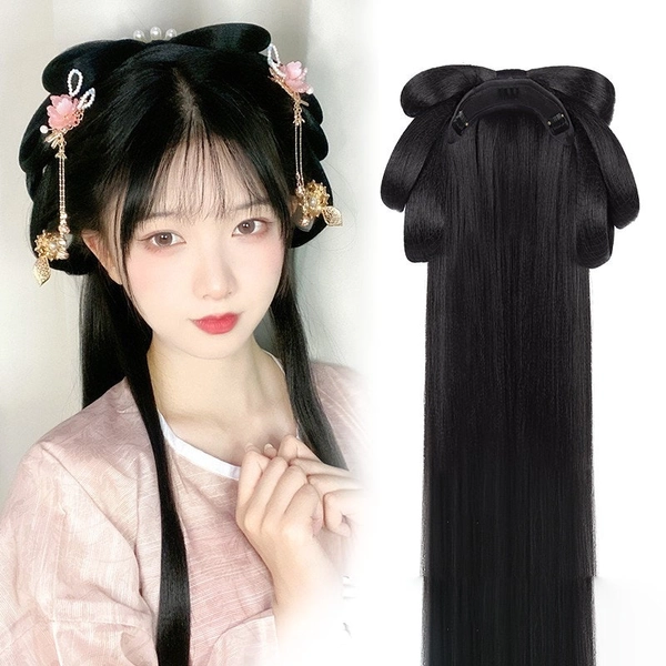 Chinese Hanfu wig headband set, Chinese Hanfu long hair style, Costume Wig,Traditional Chinese Hairstyle of various dynasties