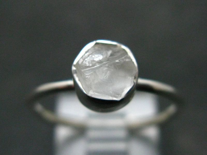 Phenakite Phenacite Crystal Silver Ring From Russia - Size 8 - 1.90 Grams