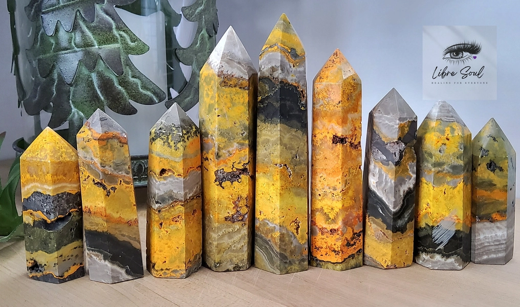 Natural  Bumble bee Jasper Points~Druzy~ Towers