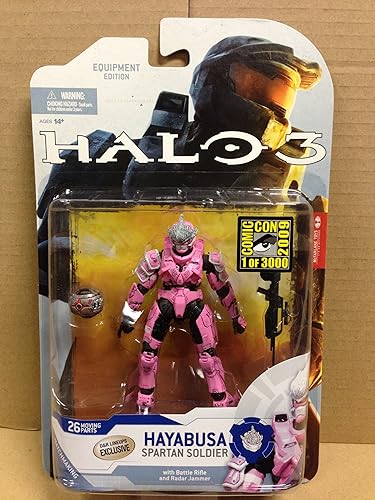 Halo 3 McFarlane Toys Series 5 (2009 Wave 2) 2009 SDCC San Diego Comic-Con Exclusive Action Figure PINK Hayabusa Spartan Soldier (Shotgun and Radar Jammer)