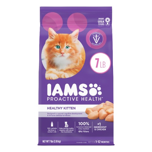 IAMS PROACTIVE HEALTH Healthy Kitten Dry Cat Food with Chicken, 7 lb. Bag - Dry Food 7 Pound (Pack of 1)