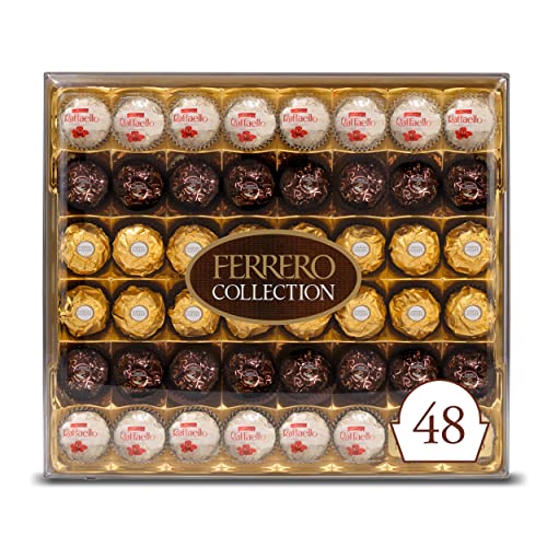 Ferrero Collection Premium Gourmet Assorted Hazelnut Milk Chocolate, Dark Chocolate And Coconut, Mother's Day Gift, 18.2 oz, 48 Count