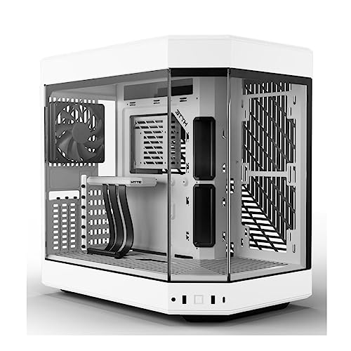 HYTE Y60 Modern Aesthetic Dual Chamber Panoramic Tempered Glass Mid-Tower ATX Computer Gaming Case with PCIE 4.0 Riser Cable Included, Snow White (CS-HYTE-Y60-WW) - Snow White - Y60
