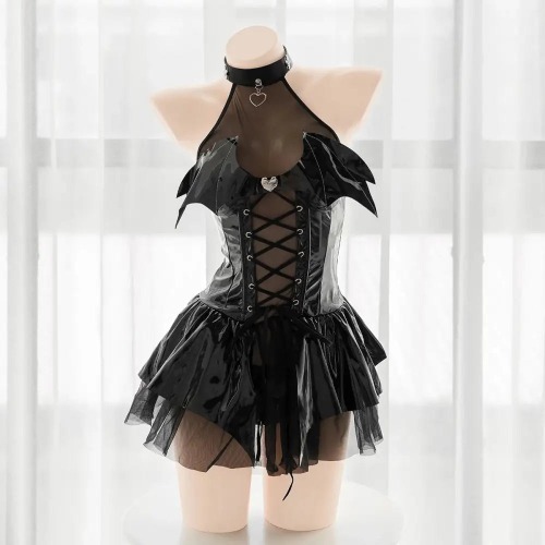 Vegan Leather Succubus Maid Cosplay Costume
