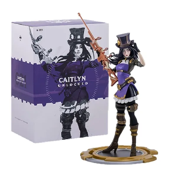 JXFY League of Legends Figure Caitlyn, Cool Stunning Fascinating Official Merch for League of Legends Caitlyn Statue, Comes with Original Box and Verification Card