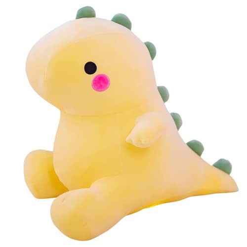NatureMan Cute dinosaur plush toys, kawaii plush animal dolls, soft dinosaur plush toys, children’s room decoration, children’s (yellow) - Yellow