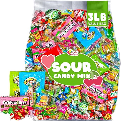 Sour Candy Party Mix - 1.36 kg, 3 Pounds - Sour Candy Variety Pack - Sour Candies Kids/Adults - Bulk Pinata Assortment - Extreme Sour Candy Bulk
