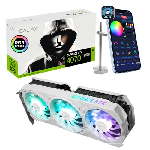 GALAX GeForce RTX™ 4070 Ti SUPER EX Gamer White 1-Click OC, Xtreme Tuner App Control, 16GB, GDDR6X, 256-bit, DP*3/HDMI 2.1/DLSS 3/Gaming Graphics Card (with Graphics Card Brace Support) - 1-Click OC - RTX 40 Super Series - EX Gamer White