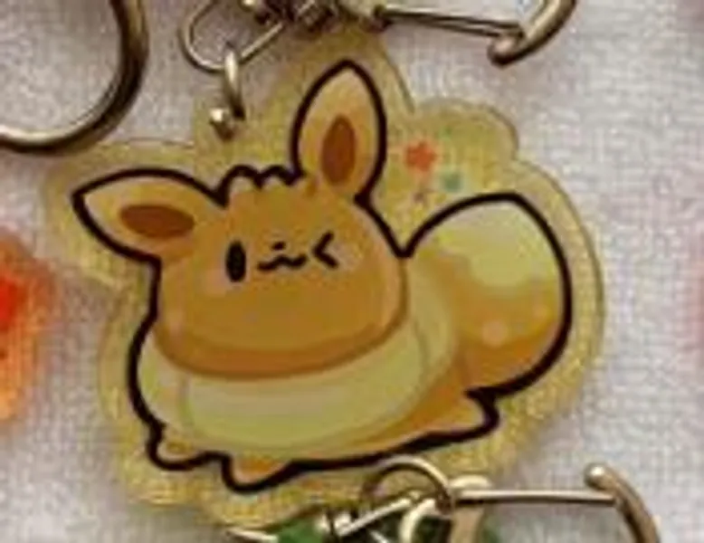 Acrylic Cute Eevee Keychains Pokemon Charms Eeveelutions Pendant - Eevee