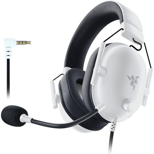 Razer BlackShark V2 X Gaming Headset: 7.1 Surround Sound - 50mm Drivers - Memory Foam Cushion - for PC, Mac, PS4, PS5, Switch - 3.5mm Audio Jack - White - White - 3.5mm