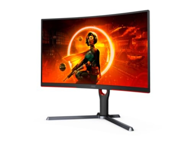 AOC CQ27G3Z 27" Curved Gaming Monitor, QHD 2K 2560x1440, 1000R VA, 240Hz 0.5ms, FreeSync Premium, Height Adjustable Stand, Xbox PS5 Switch, 3-Year Zero-Bright-dot,Black - 27" QHD Curved Screen - 240Hz Low Latency