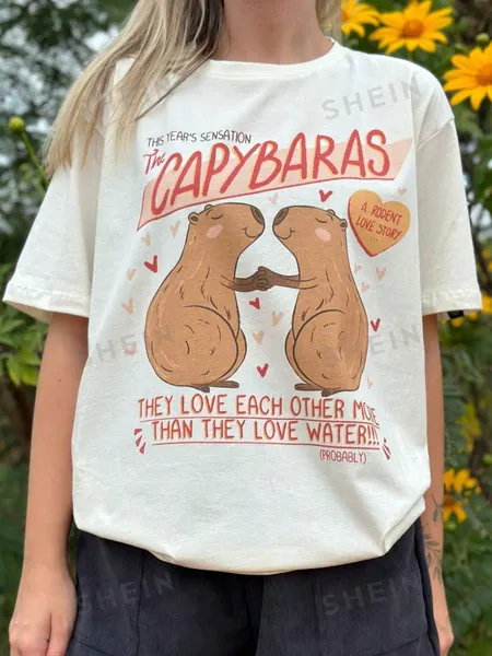 Camiseta Capybaras ( Capivara ) - Creme