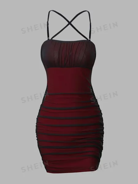 Vestido coladinho vinho e pretinho