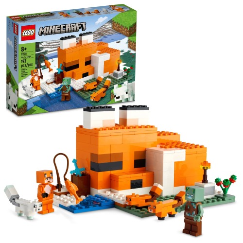 LEGO Minecraft The Fox Lodge 21178 Building Toy Set for Kids, Boys, and Girls Ages 8+ (193 Pieces)
