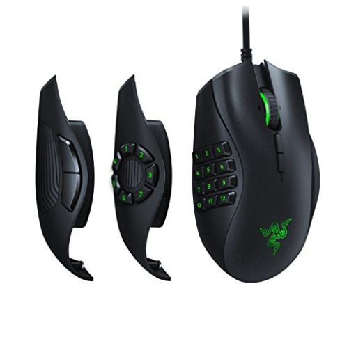 Razer Naga Trinity Gaming Mouse: 16,000 DPI Optical Sensor - Chroma RGB Lighting - Interchangeable Side Plate w/ 2, 7, 12 Button Configurations - Mechanical Switches - Mouse - Naga Trinity