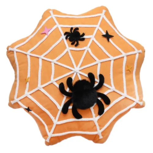 17" Orange Spider Web Pillow by Ashland®