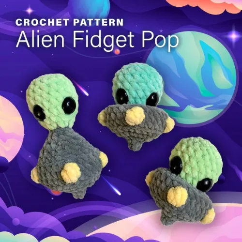 Alien Fidget Pop Crochet PATTERN by MegDesignsCo