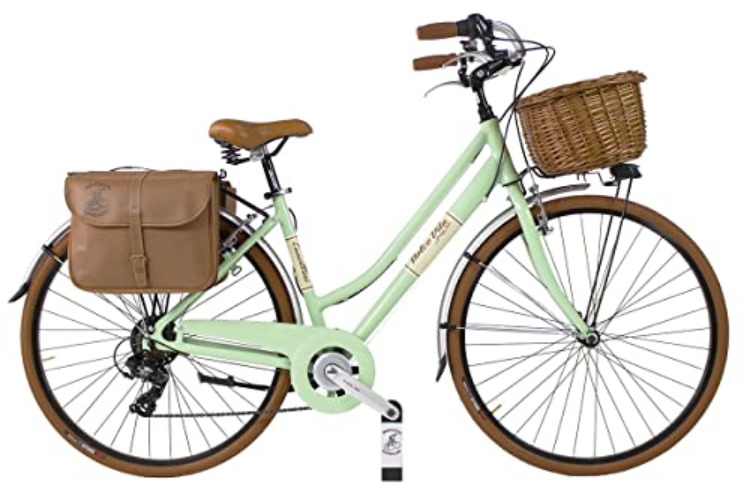 Bicicletta Dolce vita by canellini vintage via veneto retrò retro citybike CTB bike cesto borse alluminio donna - 46 - Verde Chiaro