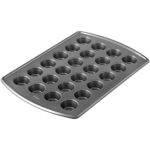 Wilton Advance Select Premium Non-Stick Mini Muffin Pan, 24-Cup, Steel, Silver - 
