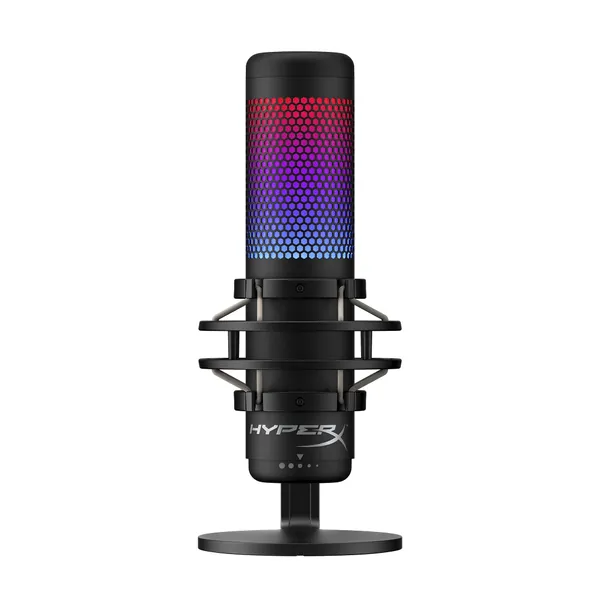HyperX QuadCast S – RGB USB Condenser Microphone for PC, PS4, PS5 and Mac, Anti-Vibration Shock Mount, 4 Polar Patterns, Pop Filter, Gain Control, Gaming, Streaming, Podcasts, Twitch, YouTube, Discord - RGB Lighting QuadCast Black