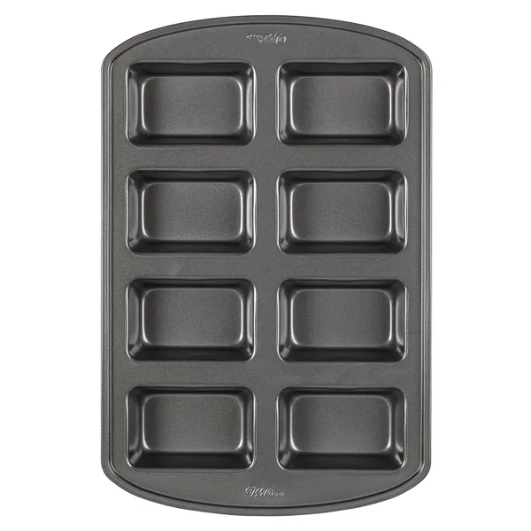 Wilton Perfect Results Non-Stick Mini Loaf Pan, 8-Cavity, 15.2 IN x 9.5 IN x 1.6, Gray - Mini Loaf