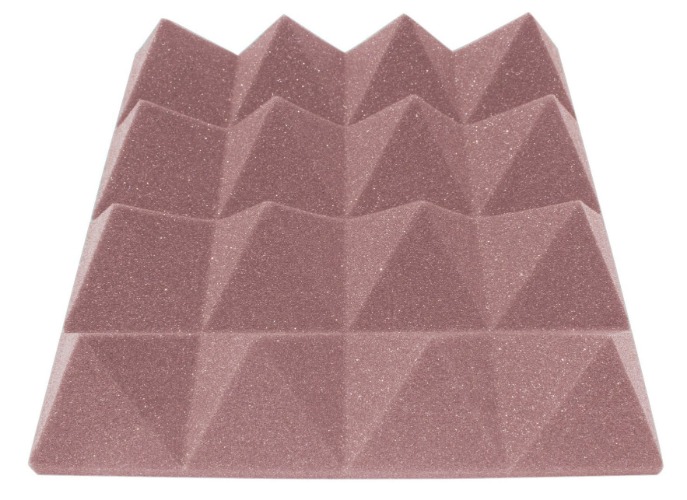 3 Inch Acoustic Foam Pyramid Style Panels - 13 Color Options - 12x12x3" 48 Pack / Rosy Beige