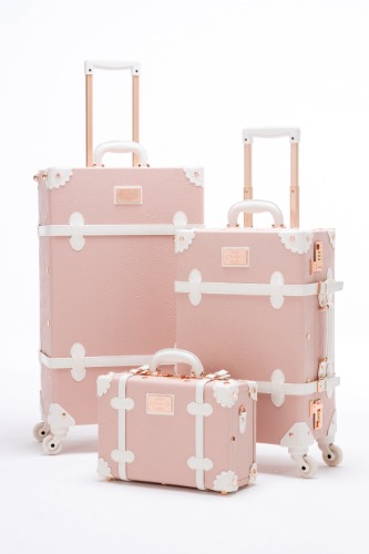 SarahFace 3 Pieces Luggage Set - Embossed Pink's | Default Title