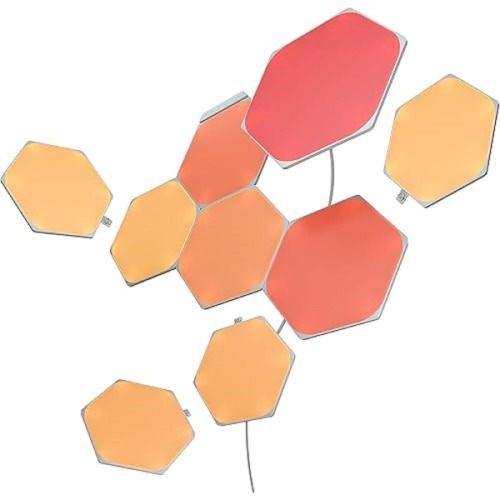 Nanoleaf Shapes Hexagon Starter Kit, 9 Smart Light Panels LED RGBW - Modular Wi-Fi Colour Changing Wall Lights, Works with Alexa Google Assistant Apple Homekit, for Room Decor & Gaming