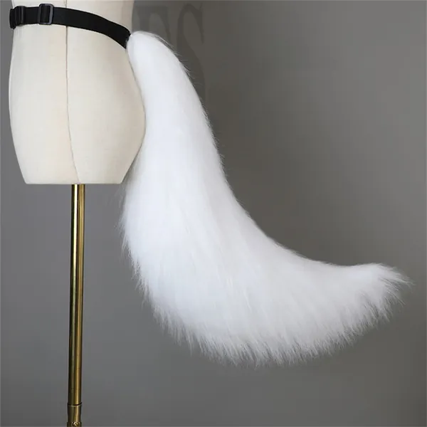 8 Colors Handmade Bendable Faux Fur Wolf Cat Dog Fox Animal Tail, Cospaly Halloween Costume Anime Furry Cute Fox Wolf Dog Tail Animal Tail