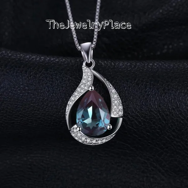 Teardrop Cut Alexandrite Necklace For Women- Color Changing Gemstone Pendant- Alexandrite Pendant in 925 Sterling Silver- Alexandite Pendant