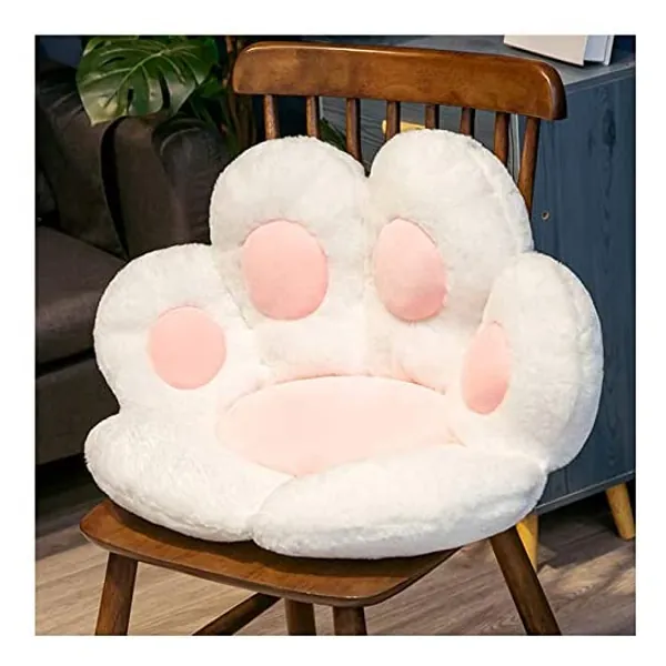 
                            ELFJOY Comfy Chair Cushion Plush Cat Paw Cushion Lazy Sofa Seat Cushion Cozy Floor Cushion Seat Pillow Gift for Girl (White) 7060cm
                        