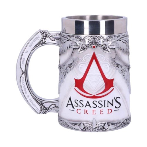 Nemesis Now B5296S0 officieel gelicentieerde Assassins Creed White Game Tankard, hars met roestvrij staal, 300 milliliter, veelkleurig