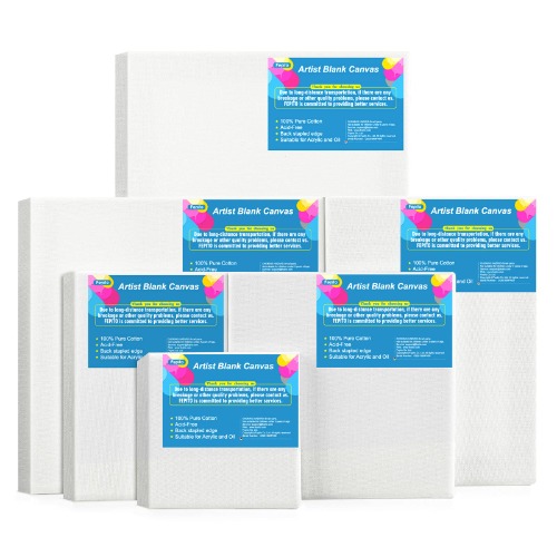 FEPITO 6 Set Blank Uitgerekt Canvas Diverse Grootte Kunstenaar Canvas Multipack Doeken voor Acryl Olie Water Schilderen