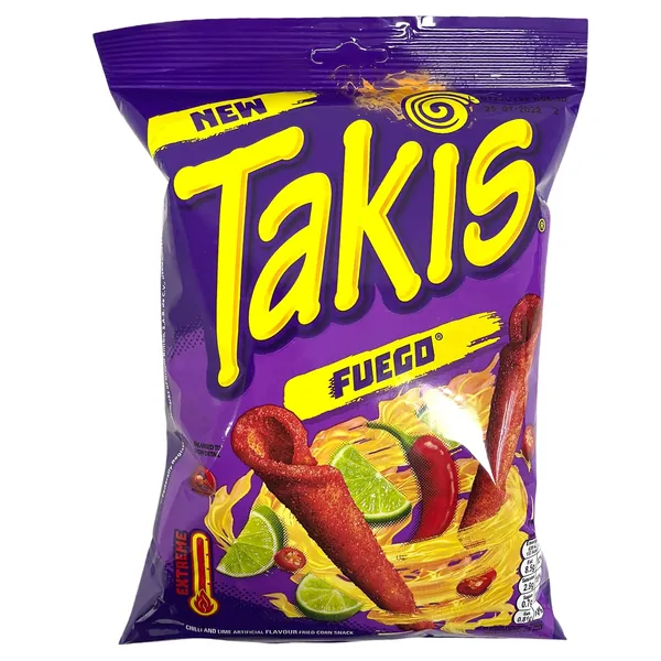 Takis Fuego Extreme Chill and Lime Flavoured Corn Snack 180g (Pack of 3)
